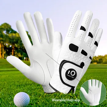 1 бр. мъжки спортни ръкавици за левичари от изкуствена кожа, еластични дишащи ръкавици за голф, мъжки мини ръкавици за голф по цялата дължина, кука и контур