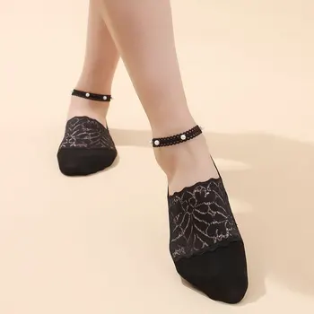 1 чифт женски чорапи със собствени животни, нови силиконови невидими нескользящие памучни чехли с хубав модел от анимационен филм, с дълбоко деколте, без показване на чорапи на щиколотке