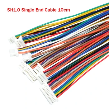 10шт SH 1,0 Кабелен конектор кабел САМ SH1.0 JST 2p 3p 4p 5 пенса 6pin Електронна линия с единични 28AWG 10 см