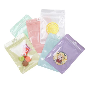 11 Тримерно Многократна употреба Пластмасови Торбички с цип прозрачен цвят Macaron, оборудване запечатване Чанта за 