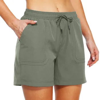 2023 Женски бързо съхнещи шорти, летни ежедневни обикновена ежедневни панталони с висока талия, свободни панталони за момичета, меки готини дамски къси панталони