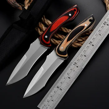 3cr13 Stainles Steel Открит малък прав нож с удобна дръжка Ловен нож за къмпинг, Риболов Многофункционален портативен инструмент