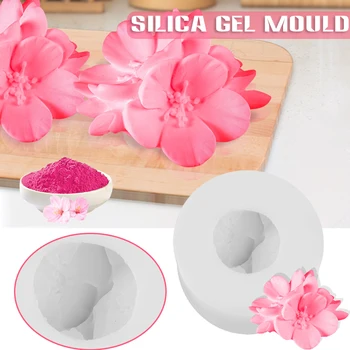 3D цветен силиконов шаблони Sakura Cherry Blossoms Леене под налягане Меки шаблони направи си САМ 3D мек силиконов шаблони B99