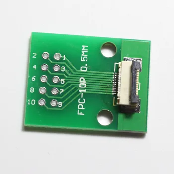 5 бр./лот 10 ПЕНСА Адаптер FFC спк стартира строителни с покритие на РАЗХОДИ СЪС стъпка 0,5 мм/1,0 мм, флип-надолу делото до 2.54 мм, 10-пинов Конектор с плосък Кабел за TFT LCD