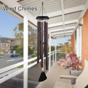 5 Ум метални вятърни камбанки, висящи вятърни свирки на открито, вятърни свирки за верандата, градина, двор, дом декор, украса за живота