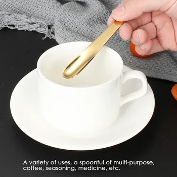 5ШТ чаена лъжичка от неръждаема стомана плоска лъжица за десерт Малка чаена лъжичка миксер бар лъжица за разбъркване на Кухненски прибори