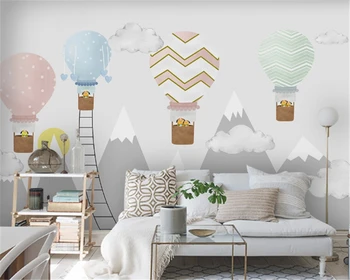 beibehang скандинавски минимализъм, ръчно рисувани, класически триизмерни тапети, балон с животни, тапети тапети за детска стая