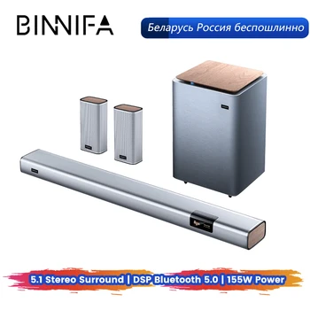 BINNIFA за Домашно Кино на Живо-3Plus Сабвуферные колона 5.1 Съраунд Звук за Проектор, телевизор, HI-FI DSP Аудио Bluetooth 5.0 Turbo Bass