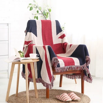 ESSIE HOME Покривка за дивана с Хлопчатобумажным дизайн на протектора Флаг на Англия на Американския флаг на Звезди и ленти Покривка за маса Покривки Гоблен