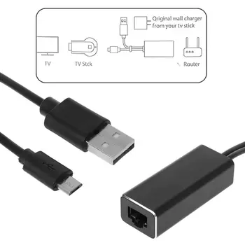 Fire TV Stick HD 480 Mbit/s Micro USB2.0 до RJ-45 Ethernet Адаптер 10/100 Mbit/с Нов Пожар TV/Google Home/Chromecast Ultra T84C