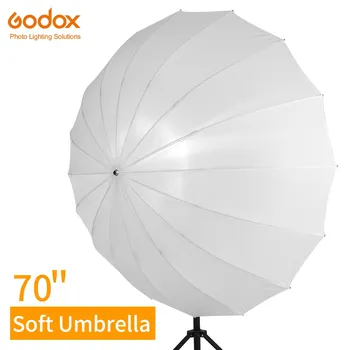 Godox 70 инча 178 см, Бял мек полупрозрачен чадър Студийно осветление, Лек полупрозрачен чадър с голяма рассеивающей капак