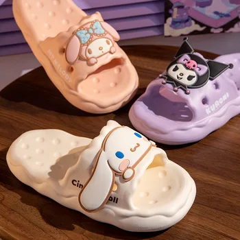 Kawaii Kuromi Hellokitty My Melody аниме Sanrio Момиче Сърце Eva летни чехли домашни сандали с мека подметка за студентски общежития