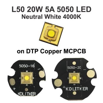 L50 20 W 5A 1800 лумена Неутрално Бяла 4000 ДО 5050 SMD led Емитер е включен в KDLITKER DTP Мед MCPCB Фенерче САМ Висока Мощност