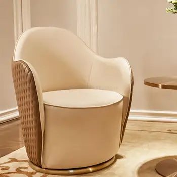 Makeup Lounge Столове за всекидневна, Кожени Луксозни столове, съвременен Уличен бюро, минималистичная Златна мебели за дома Cadeira WSW40XP