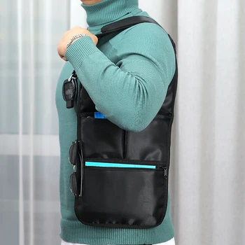 MOONBIFFY Новост, на хладно анти-кражба скрита чанта за подмишниците, черна найлонова богат на функции инспекторская чанта на рамото, мъжки аксесоари за пътуване