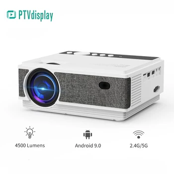 PTVDISPLAY E460H 4k Проекторът За Домашно Кино Преносим Проектор С поддръжка на 1080P Android9.0 5G WIFI Proyector LED Full HD Smart VideoTV