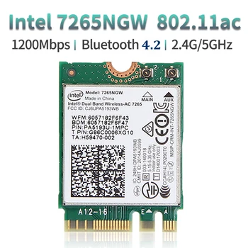 WiFi 5 Безжична карта Intel 7265 Bluetooth 4,2 М. 2 7256NGW 1200 Mbps, 802.11 AC двойна лента 2,4 G 5G Windows 10 11 За Преносими КОМПЮТРИ