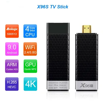X96S TV Stick 4 GB 32 GB/2G 16G Smart Android 9 TV Box Amlogic S905Y2 Четириядрен bt4.2 H96 PRO МИНИ PC media player vs mecool kd2