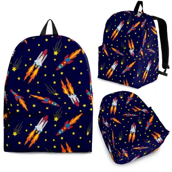 YIKELUO Модни мультяшная ракета/Galaxy/Вселена, 3D печат, детска, училищна чанта, подарък чанта за ученици, корпоративна раница