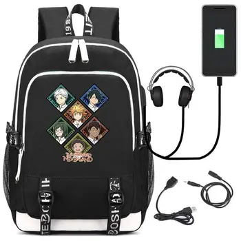 Аниме The Promised Neverland Ема Норман Рей раница студентски ученически чанти Чанта за книги Cosplay Унисекс Пътни чанти за лаптоп