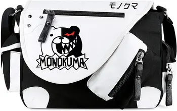 Аниме-чанта за Данганронпы, холщовая чанта-месинджър, Монокума, холщовая чанта през рамо, мъжки, дамски, училищна чанта, черна