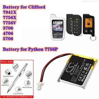 Батерия за системи за дистанционно стартиране, въвеждане на 3,7 В/85 ма JFC302223 за Clifford 7941X, 7756X, 7756V, 3706, 4706, 5706, за Python 7756P