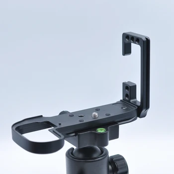 Быстроразъемный L-образна скоба-Държач Ръкохватка за Фотоапарат Canon EOS R5 EOS R6 за Топка на главата Статив Arca Swiss, Черен