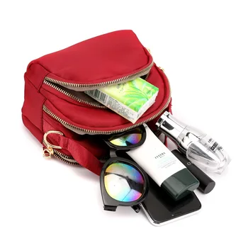 Дамска чанта-месинджър, нова мода жените преносим найлонова чанта с цип за мобилни телефони