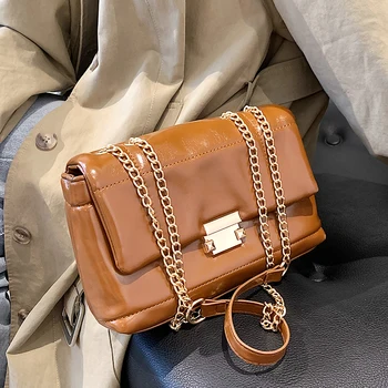 Дамски Малки чанти от изкуствена кожа, чанти през рамо, дизайнерски дамски чанти през рамо с веригата, модни дамски пътна чанта-месинджър