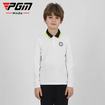Детски дрехи за голф PGM, ризи с дълги ръкави за момчета, удобна, топла, приятна за кожата на мода YF494 на Едро