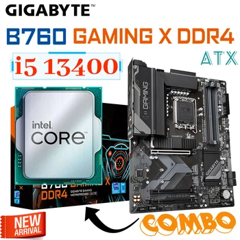 Дънна платка Gigabyte B760 GAMING X DDR4 LGA 1700 + Комплект с процесор Intel Core i5 13400 Combo D4 128 GB PCIe 4.0 M. 2 ATX дънна Платка Нова