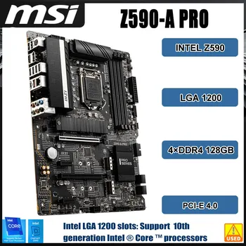 Дънна платка LGA 1200 Intel Z590 за процесор Intel 10-11-то поколение дънна Платка MSI Z590-A PRO DDR4 128 GB M. 2 PCI-E 4,0 USB3.2 HDMI ATX