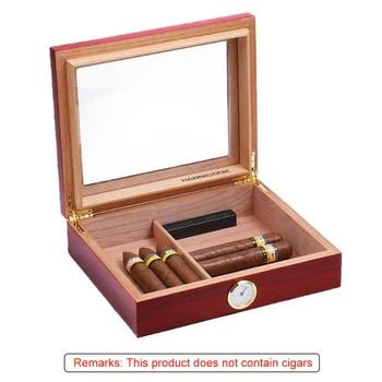 Дървена кутия за кубински пури с Капацитет 35 щеки, кутия за овлажняване на пури от кедрово дърво, кутия за съхранение на пури с постоянна влажност на въздуха