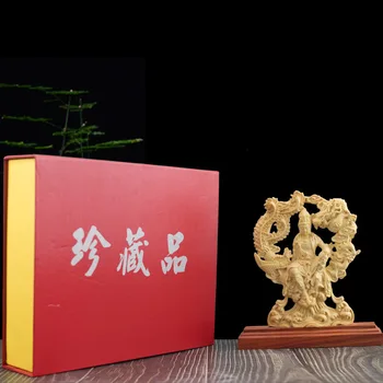 Дърворезба, украшение с изображение на Дракон и Феникс Гуаньинь, традиционна ръчна дърворезба, статуята на фън шуй за дома за хол