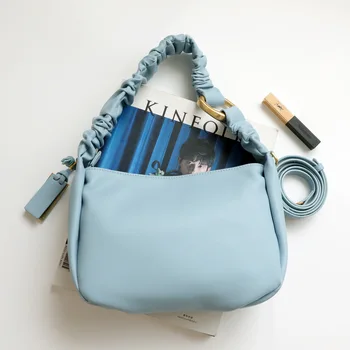 Елегантна дамска чанта Облак от мека кожа 2021 INS, модерна чанта-клатч за подмишниците, чанта за пътуване на открито