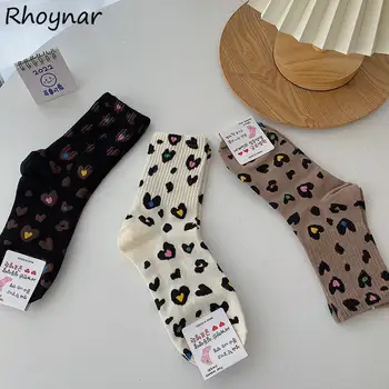 Жените чорапи универсален леопардовые, популярните ежедневни, есенни, топли разпродажба, ежедневни прости, най-новата корейска версия, минималистичная градинска облекло