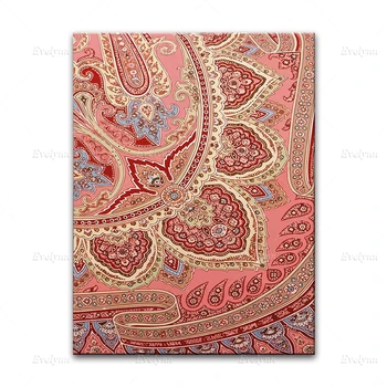 Индо-турска Мандала Пейсли Реколта Абстрактни Цветни Цветя, Художествени плакати с принтом за дома, всекидневна, Спални, Интериор, Картината за Подарък