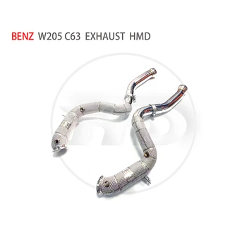 Канализация Тръба Изпускателния колектор HMD за Автомобилни Аксесоари Benz W205 C63 AMG С Колектор Каталитичен конвертор Без тръби котка
