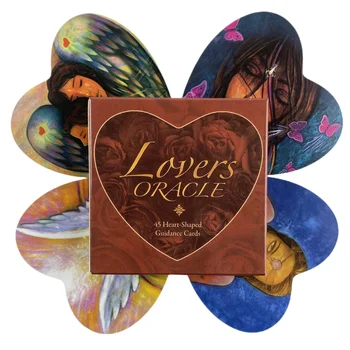 Карти, Оракул на влюбените, с 45 Карти във формата на сърце, английска-тесте карти за гадаене на съдбата, игри Borad