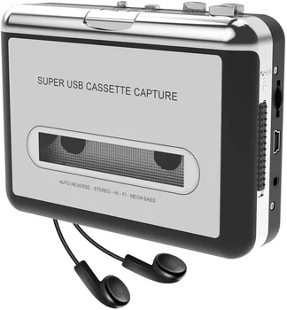 Кассетный плейър USB Конвертор касетофон в MP3 Заснемане на аудио Музикален плеър, Касетофон ezcap218
