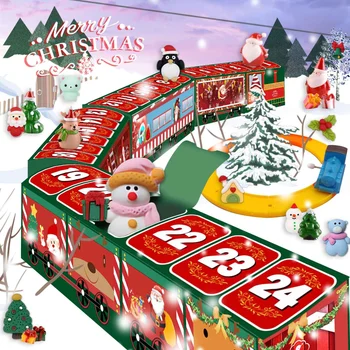 Коледен влак, броене, адвент-календар, Коледен влак, кутия за пердета, анти-стрес кутии за щори, адвент-календар, Коледни подаръци за деца
