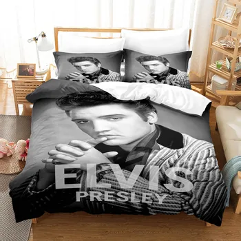 Комплект спално бельо Elvis Presley Single Twin Full Queen King Size Комплект Спално Бельо Elvis Presley Aldult За Детски Спални Комплекти Пододеяльников 3D Принт 034