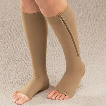 Компресия чорапи до коляното, мъжки дамски ластични чорапи с отворени пръсти, гъвкави есенно-зимни чорапи S-L