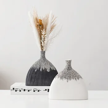 Креативна керамична ваза с Проста елегантна договореност За дома, хол, сухи цветя договореност, занаяти, Декорация на Плота