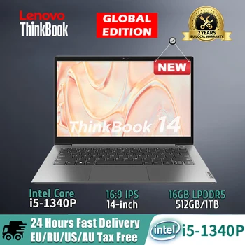 Лаптоп Lenovo ThinkBook 14 2023 13-то Поколение Core i5-1340P Intel Iris Xe 16 GB оперативна памет 512G/1T/2TB SSD 14-инчов FHD IPS Екран на Нов Лаптоп