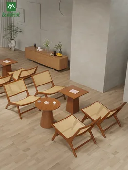Маси за кафе, столове, зона за отдих, търговски столове, мебели за отдих от плетеного от ратан, стол от масивно дърво, маса за хранене, стол