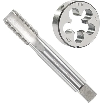 Метричен метчик M 18x1,5 мм, metric кръгла матрица за ремонт на резби, обработка на стомана, желязо, алуминий, мед, метрична резба, дясна ръка