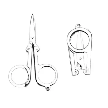 Мини-сгъваеми ножици 301 от неръждаема стомана със среден размер, пътни сгъваеми ножици, Универсални малки ножици, инструмент за дропшиппинга EW 