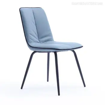 Минималистична трапезария стол в италиански стил, модерен прост, високо качество, лесно, луксозна тъкан в скандинавски стил