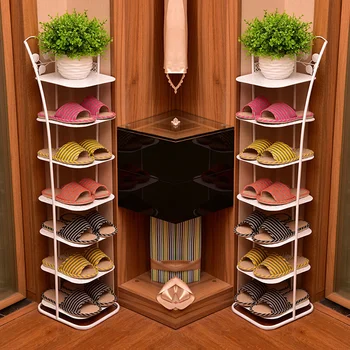 Многослоен органайзер за обувки е Просто Домашен спестяващ място рафтове за съхранение на обувки Прахоустойчив за съхранение на обувки